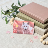 White Wolf Card Skin – Blush Pink Wolf Debit & Credit Card Sticker by The Sticker Era