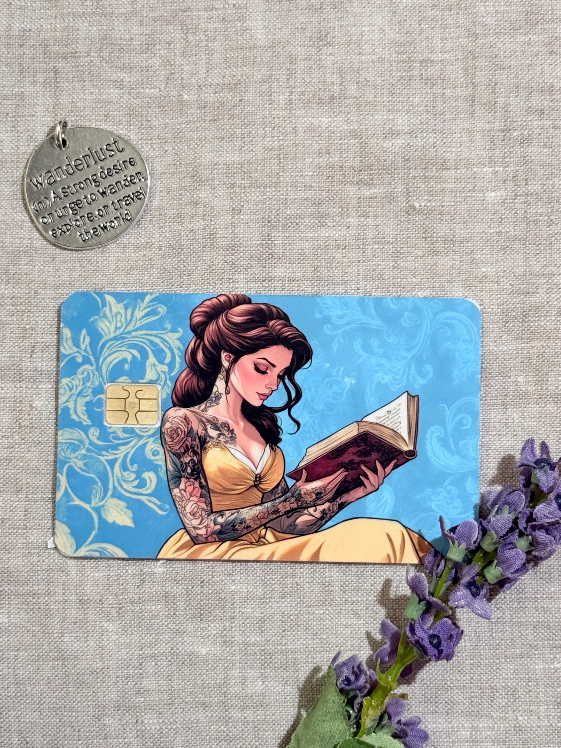 Tattooed Princess Card Skin close-up, romantasy reader card cover by The Sticker Era