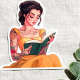 Tattooed Princess Reading Sticker – Romantasy Kindle Decal by The Sticker Era