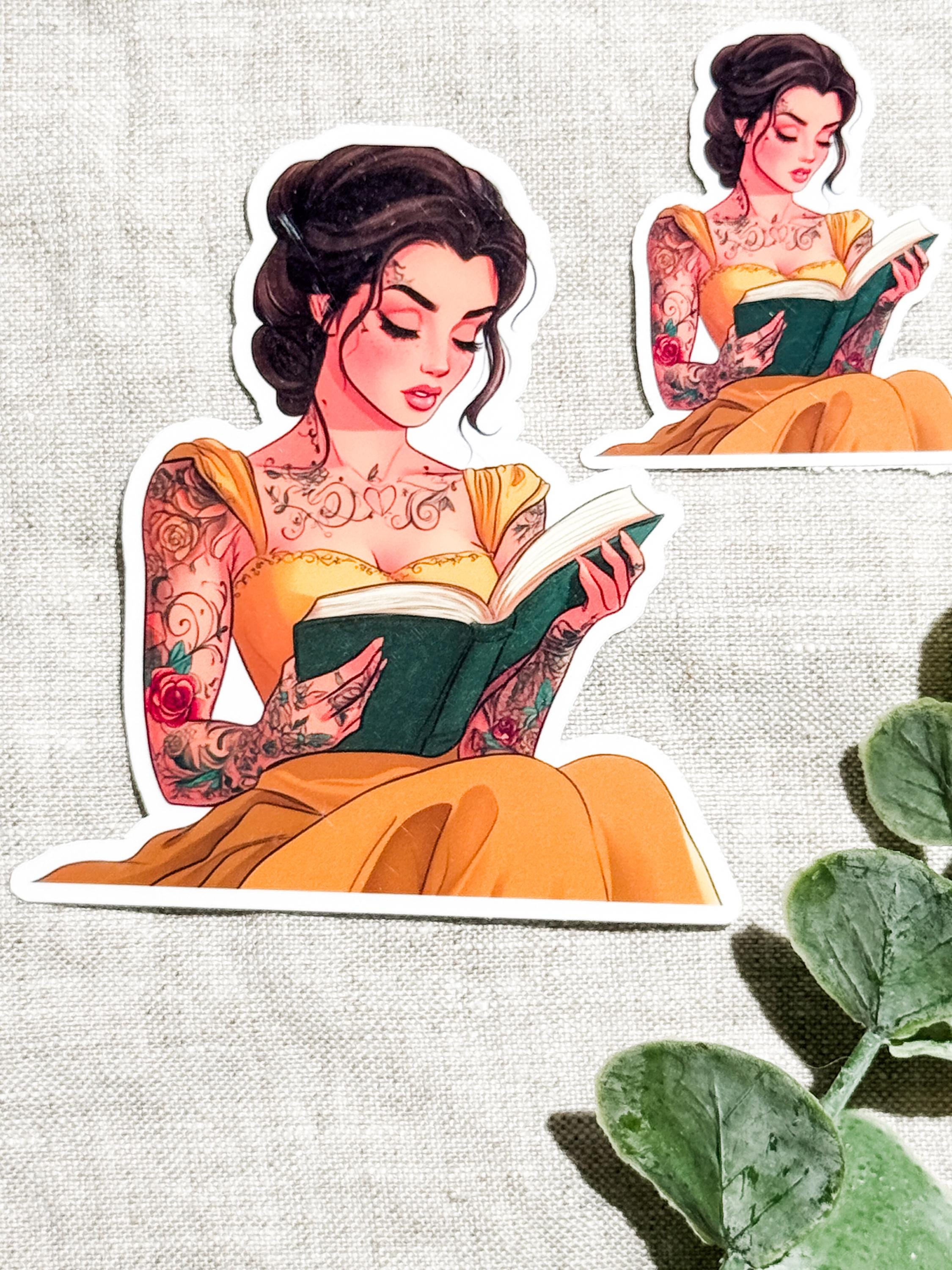 Tattooed princess sticker with matching card skin by The Sticker Era