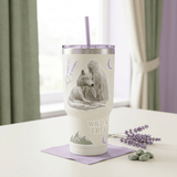 Girl Reading With Wolf Sticker | Fantasy Companion Vinyl Decal by The Sticker Era