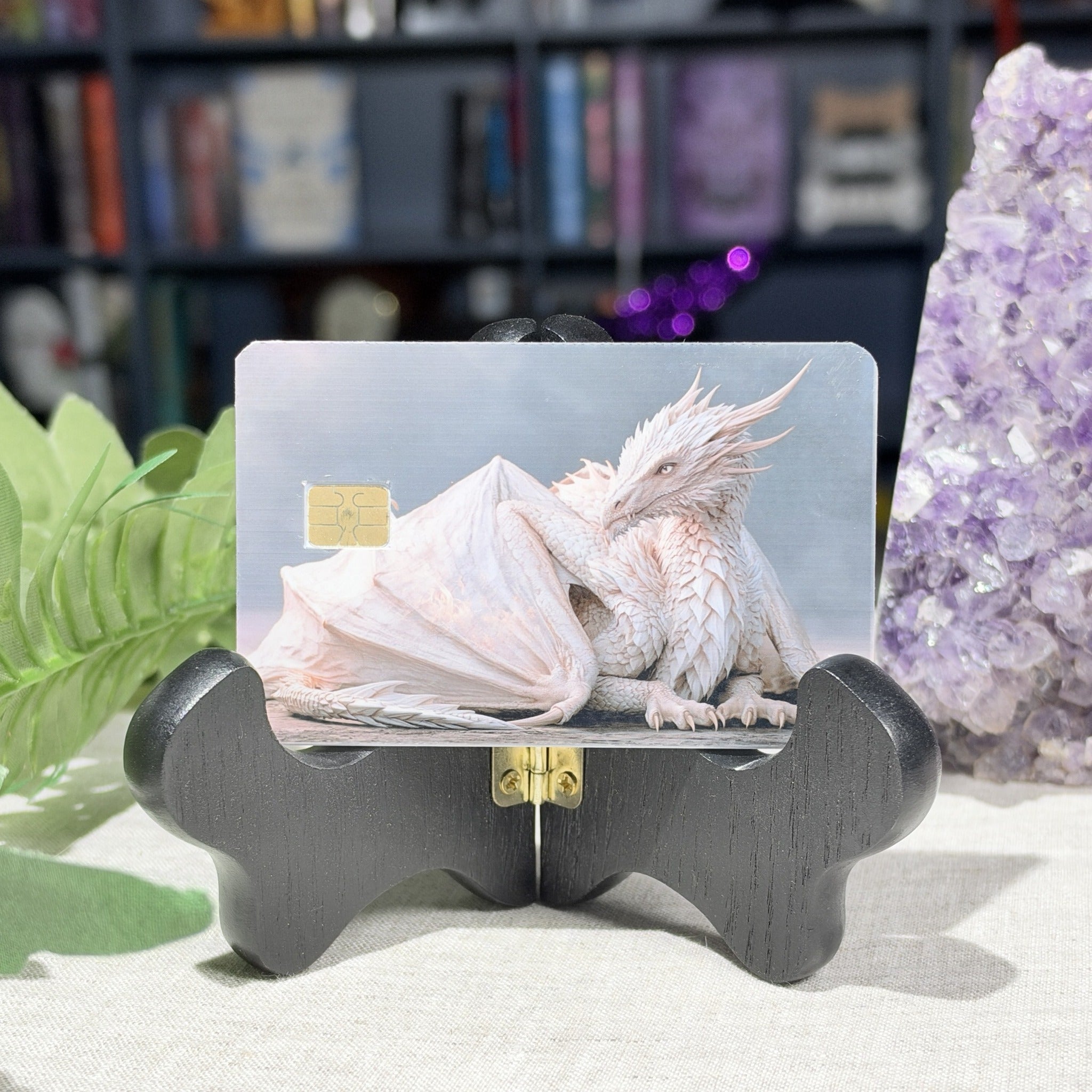 White Dragon Card Skin – Pale Ivory Fantasy Debit & Credit Card Sticker by The Sticker Era