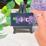 Witch Card Skin – Celestial Moon & Crystal Lettering Debit & Credit Card Sticker by The Sticker Era