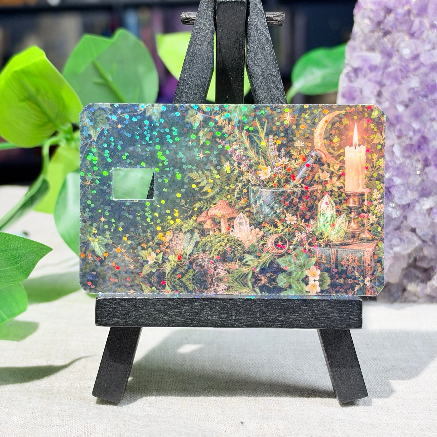 Witchy Apothecary Card Skin – Moon, Candle & Herbs Debit & Credit Card Sticker by The Sticker Era